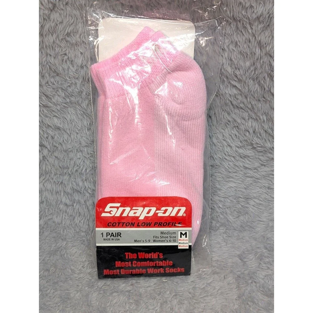 NEW Snap-On Tools USA Womens Pink Cotton Low Profile Socks Size Medium